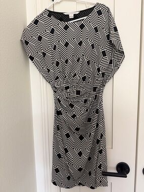 Diane VonFurstenberg Black & White Geometric Bodycon Dress